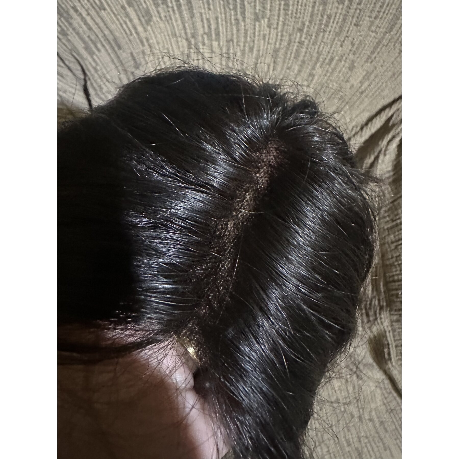 باروكة شعر طبيعى لون بنى غامق طبيعى ويفى على طبيعتها