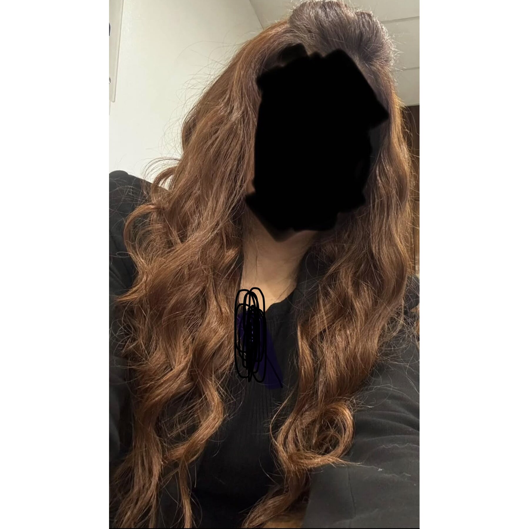 باروكة شعر طبيعي بقالها معايا ٣ شهور فقط ٢٣٠ جرام ٩٥ سم