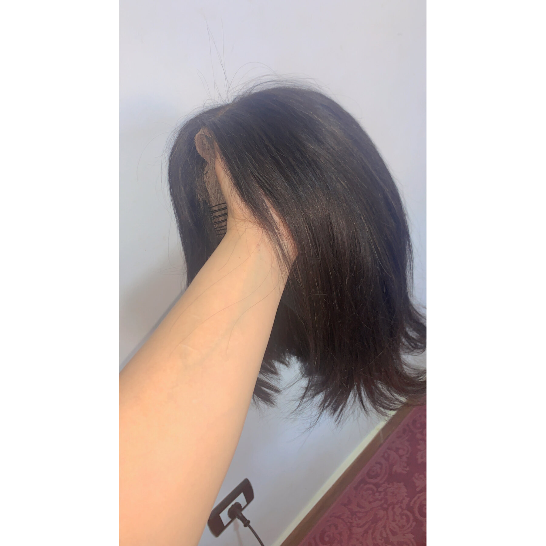 باروكة  شعر طبيعى ١٠٠٪ طول لحد الكتف من ‏the wigs shops by dina من دينا عزت . تساعد فى علاج الشعر بتقبل الصبغه .